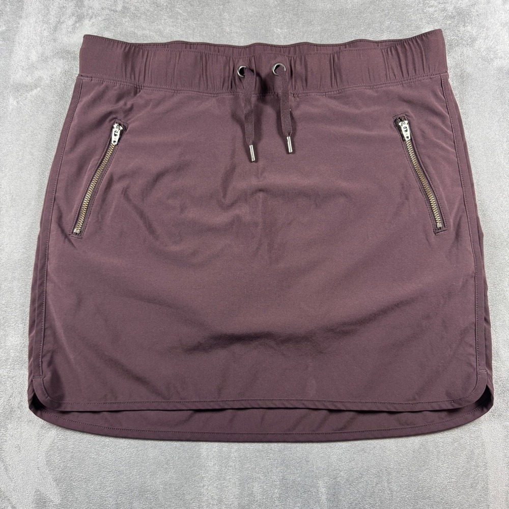 Athleta Soho Skort Womens S Plum Active Travel Hiking Zip Pockets